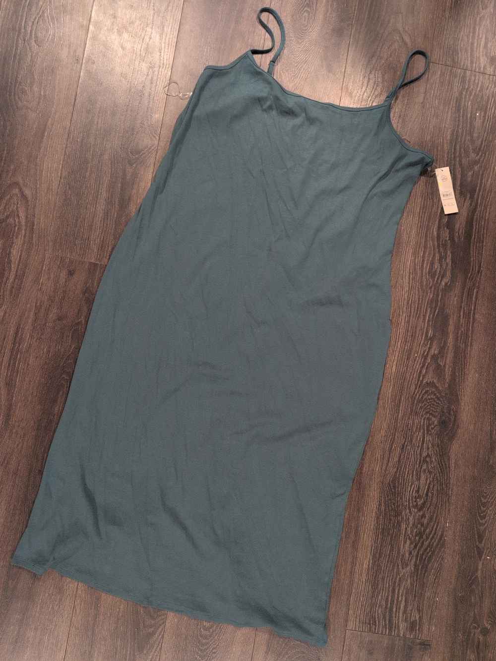 No Boundaries Women’s Emerald Coast Solid Knit Scoop Neck Strappy Maxi Dress 4XL